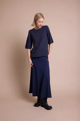 LINE OF OSLO Josefine Satin Skirt Blue 