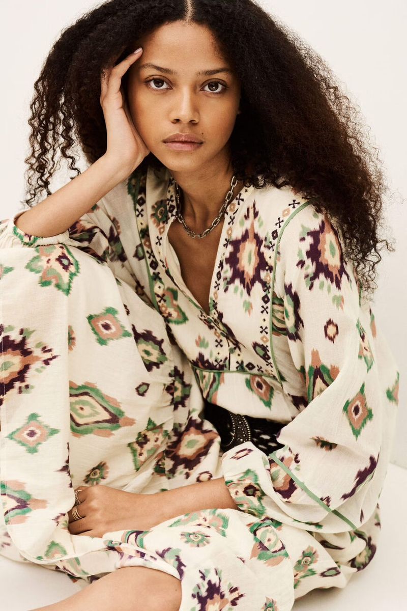 BA&SHOULD OELIA DRESS ECRU