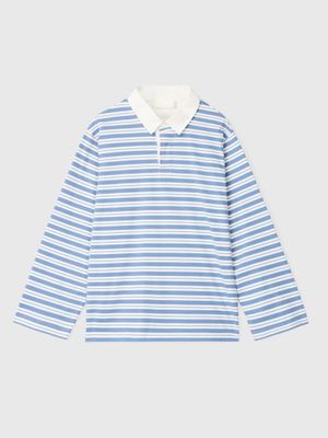 FWSS Rugby Top Powder Blue and Cream Stripe