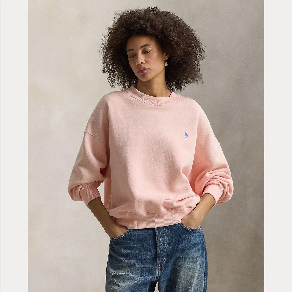 RALPH LAUREN FLEECE CREWNECK PINK
