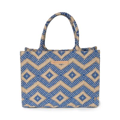 LUNA MOON BIG TOTE -LA RAMBLA GREEK BLUE 