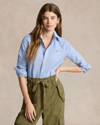 POLO RALPH LAUREN The Iconic Stretch regular  Fit Oxford Shirt blue 
