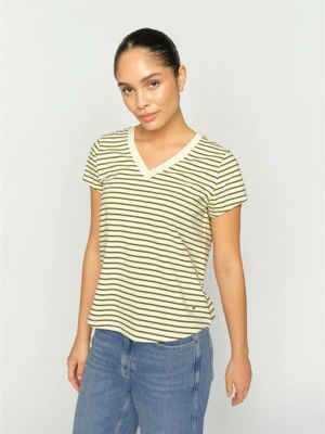 MOS MOSH KALA V-SS STRIPE TEE OLIVE NIGHT 