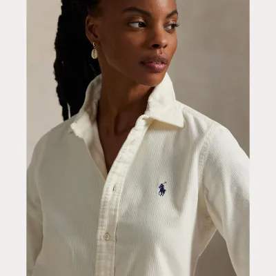 POLO RALPH LAUREN Slim Fit Corduroy Shirt White