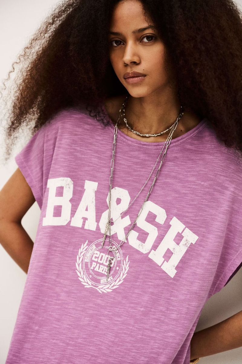 BA&SH CIVIA ROBE T SHIRT KJOLE ROSE 