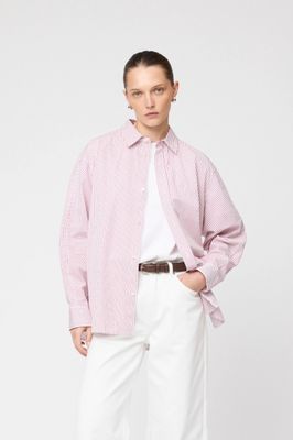 FWSS Coastal Shirt White Red Pinstripe