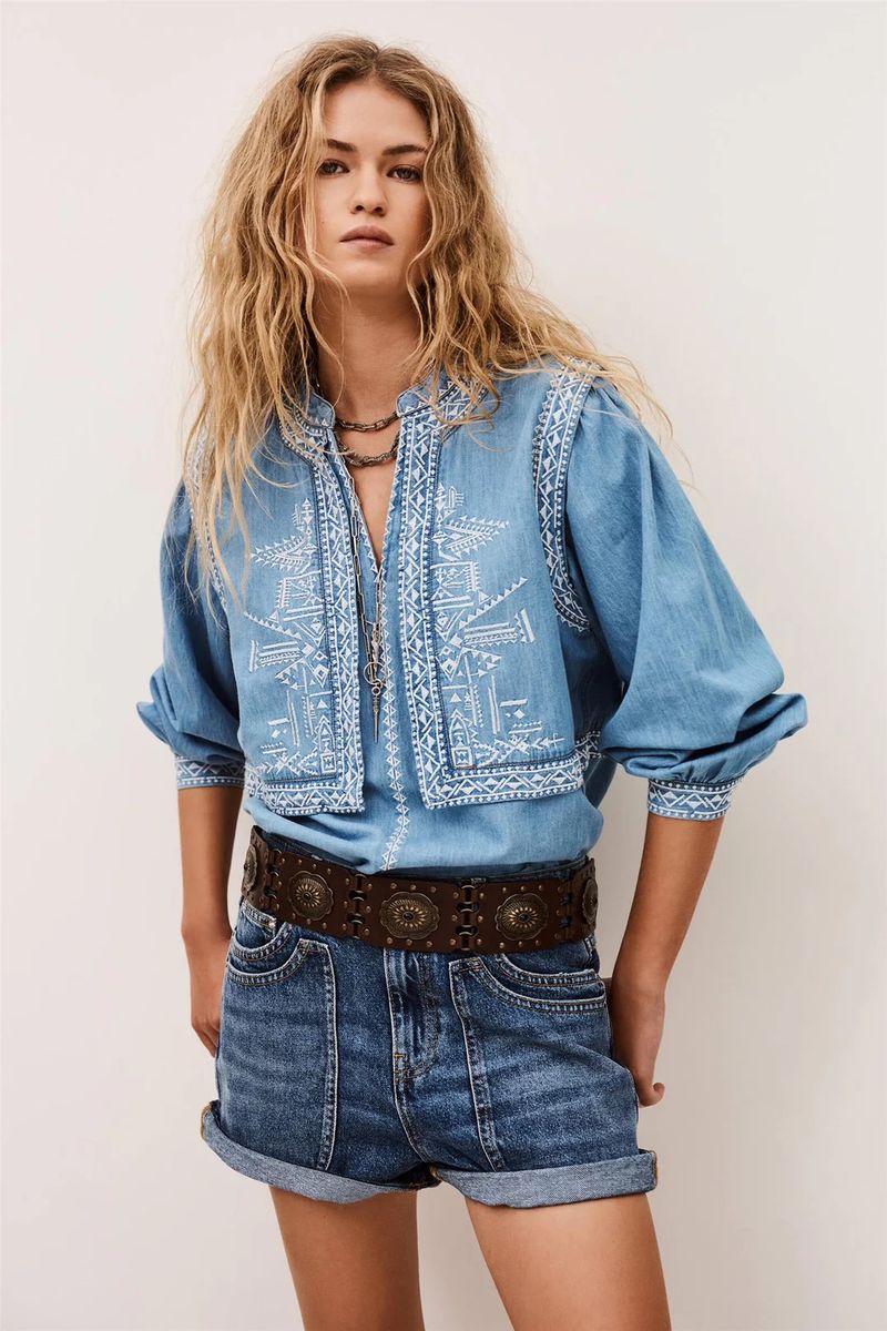 BA&SH Bluse - Laura Light Used Blue