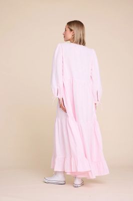 LINE OF OSLO MUSE LINEN DRESS PINK 