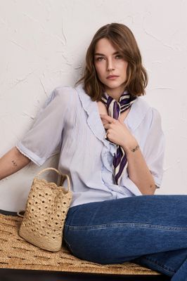 PIA TJELTA ELLIOT SHORTSLEEVE DUSTY BLUE 