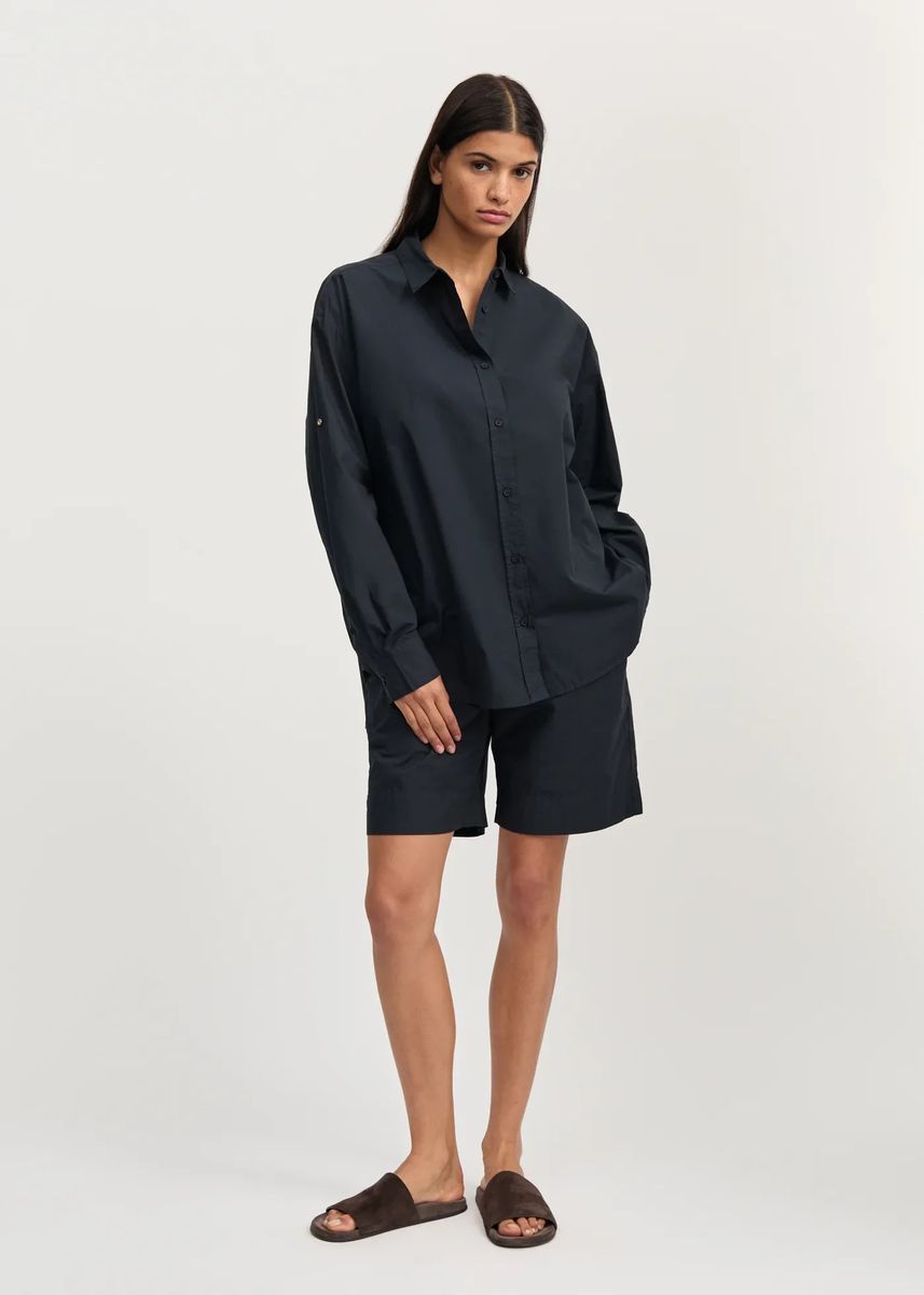 AIAYU SHORTS LONG BLACK NAVY 