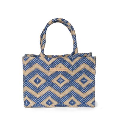LUNA MOON MID TOTE LA RAMBLA GREEK BLUE 