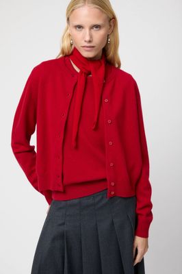 FWSS Classic Wool Cardigan Crimson 