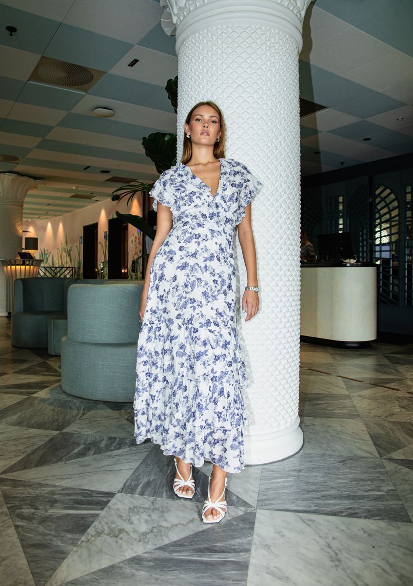 MISS MAYA NADINE DRESS PORCELAIN BLUE 